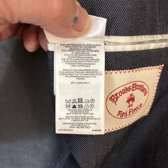 Brooks Brothers Red Fleece Blazer Leo Master New Unworn Tagged 42R Measures 42S - Picture 10 of 12